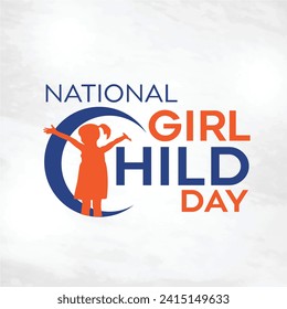 National Girl Child Day - 24th January,  Creative Typography Social Media Post Vector Illustration