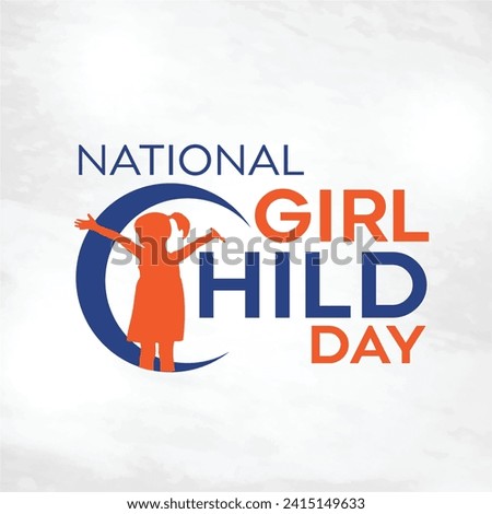 National Girl Child Day - 24th January,  Creative Typography Social Media Post Vector Illustration