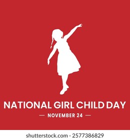 National girl child day day celebration banner template vector design. Cover presentation abstract, modern publication poster. Vector Illustration Of Baby Girl. january 24.