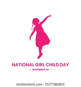 National girl child day day celebration banner template vector design. Cover presentation abstract, modern publication poster. Vector Illustration Of Baby Girl. january 24.