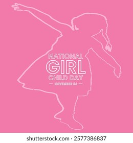 National girl child day day celebration banner template vector design. Cover presentation abstract, modern publication poster. Vector Illustration Of Baby Girl. january 24.