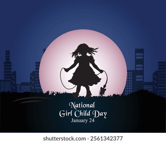 National Girl Child Day, January 24. Social Media Post, poster, card, banner, background Vector Design Template.