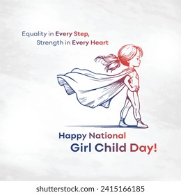 National Girl Child Day, Social Media Post Vector Design Template 