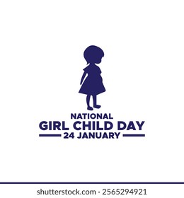 National Girl Child Day, Social Media Post Vector Design Template, Vector illustration of National Girl Child Day social media feed template