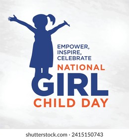 National Girl Child Day Vector Template