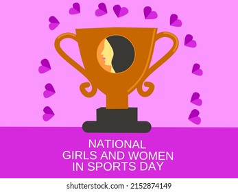 National Girls And Women In Sports Day. Holiday Concept. Template For Background, Banner, Card, Poster With Text Inscription