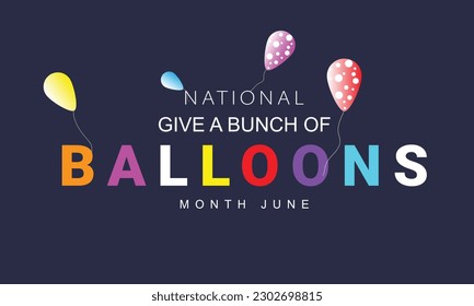 National give a bunch of balloons month. background, banner, card, poster, template. Vector illustration.
