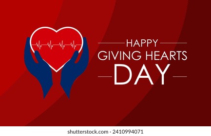 National giving hearts day . February 8. Hands with hearts. Valentines day vector concept. Banner, poster, card, background design. 