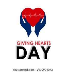 National giving hearts day . February 8. Hands with hearts. Valentines day vector concept. Banner, poster, card, background design. 
