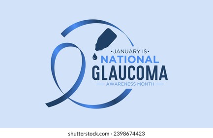 National Glaucoma Awareness month is observed every year in january. January is Glaucoma Awareness Month. Eye health and vision care concept for banner design. Vector illustration.