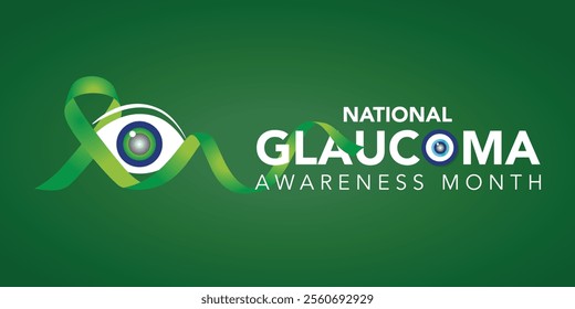 National Glaucoma Awareness month is observed every year in january. January is Glaucoma Awareness Month. Eye health and vision care concept for banner design. Vector illustration.
