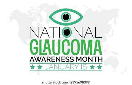 National Glaucoma Awareness Month vector template. Eye Health and Vision Care Concept with Glaucoma Testing and Awareness Campaign. background, banner, card, poster design.