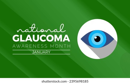 Plantilla vectorial del Mes Nacional de Concienciación sobre el Glaucoma. Concepto de salud ocular y cuidado de la vista con pruebas de glaucoma y campaña de sensibilización. fondo, banner, tarjeta, diseño de afiches.