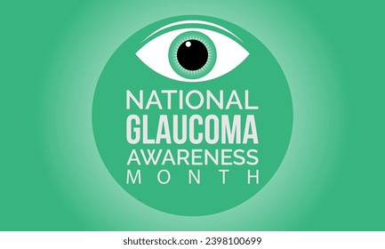 National Glaucoma Awareness Month vector template. Eye Health and Vision Care Concept with Glaucoma Testing and Awareness Campaign. background, banner, card, poster design.