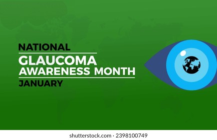 National Glaucoma Awareness Month vector template. Eye Health and Vision Care Concept with Glaucoma Testing and Awareness Campaign. background, banner, card, poster design.
