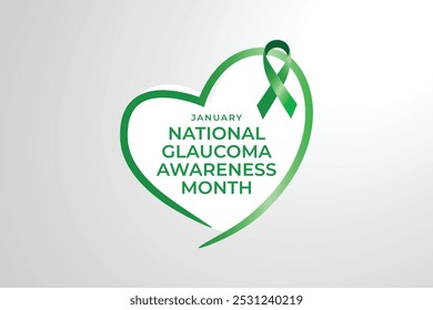 National Glaucoma Awareness Month vector design template good for celebration usage. Green ribbon. flat design. eps 10.