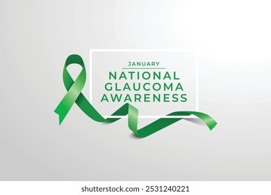 National Glaucoma Awareness Month vector design template good for celebration usage. Green ribbon. flat design. eps 10.