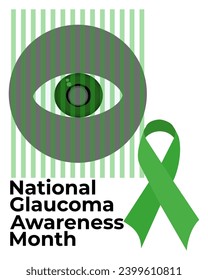 National Glaucoma Awareness Month, vertical poster design vector illustration on a socially significant topic