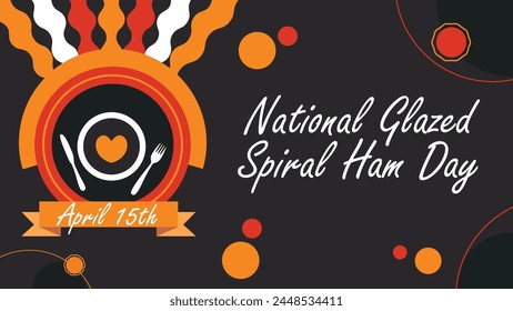 National Glazed Spiral Ham Day Vektorgrafik Banner Design. Happy National Glazed Spiral Ham Day moderne minimale grafische Poster-Illustration.