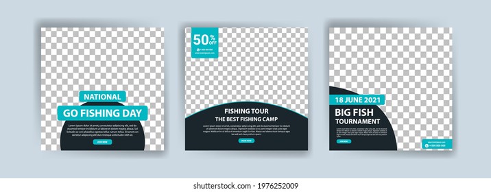 National go fishing day. Banners vector for social media ads, web ads, business messages, discount flyers and big sale banner.