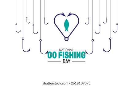 National Go Fishing Day. holiday concept, Perfect for background, banners, cards, posters, and  social media design with text inscription and classic color for a professional look