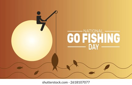 National Go Fishing Day. holiday concept, Perfect for background, banners, cards, posters, and  social media design with text inscription and classic color for a professional look