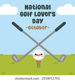 National Golf Lovers Day vector design. Suitable for flat design graphic illustration for social media ads, flyer design, flat illustration, banner, template, poster, etc