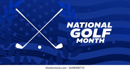 National Golf Month – poster, banner, card – vector illustration
