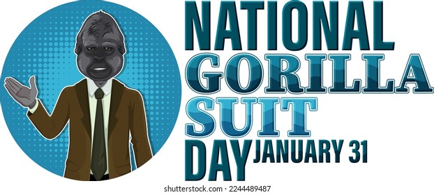 National Gorilla Suit Day Banner illustration