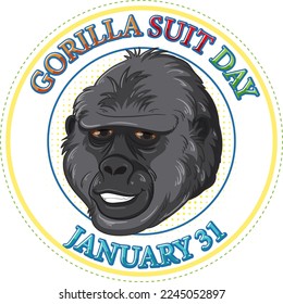 National Gorilla Suit Day Banner Design illustration