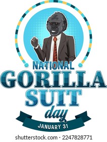 National Gorilla Suit Day Banner illustration