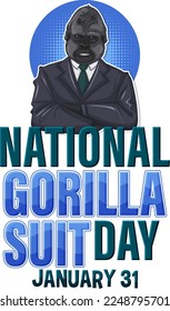 National Gorilla Suit Day Banner illustration