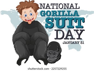 National Gorilla Suit Day Banner illustration