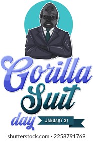 National Gorilla Suit Day Banner illustration
