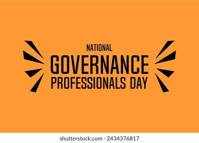 National Governance Professionals Day Holiday concept. Template for background, banner, card, poster, t-shirt with text inscription