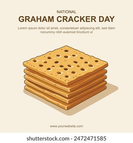 National Graham Cracker Day background. Vector illustration.