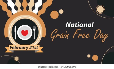 Diseño de banner vectorial del Día Nacional del Grano Libre. Feliz Día Nacional Libre de Granos ilustración de poster gráfico minimalista moderno.