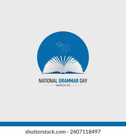 national grammar day. Book day creative concept. open book vector illustration. 