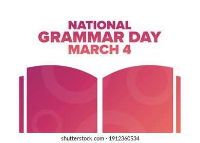 National Grammar Day. March 4. Holiday concept. Template for background, banner, card, poster with text inscription. Vector EPS10 illustration