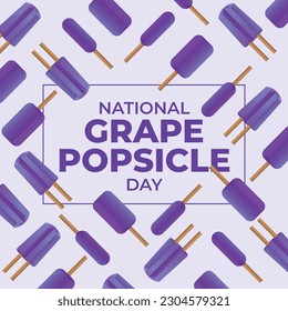 National Grape Popsicle Day design template for celebration. popsicle vector design. popsicle image. flat design. grape illustration.