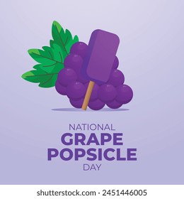 National Grape Popsicle Day design template. grape vecto. popsicle image. vector eps 10. flat design.