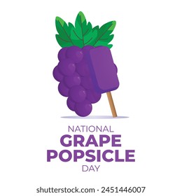 National Grape Popsicle Day design template. grape vecto. popsicle image. vector eps 10. flat design.