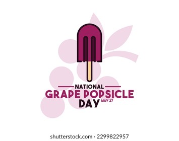 National Grape Popsicle Day. May 27. Grape popsicle. Grape icon. White background. Eps 10.