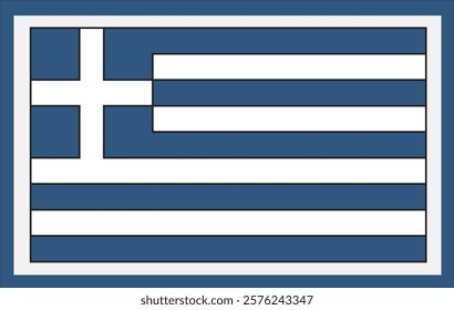 National Greece flag, official colors and proportion correctly. National Greece flag. Vector illustration. Greece flag vector icon, simple, flat design for web or mobile app.