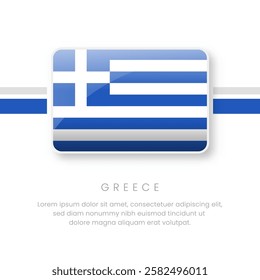 National Greece Flag.Vector Greece Button Flag. Realistic National Flag Design and Vector Template.