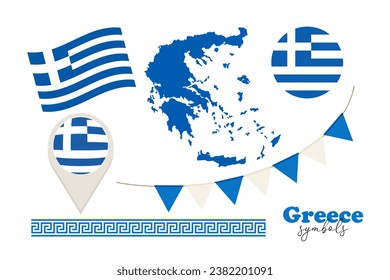 National Greece symbols. Vector illustration
