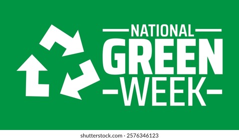 National Green Week background banner or poster design template. observed every year in February. Holiday concept. Use to any Template, card, poster, placard, template.