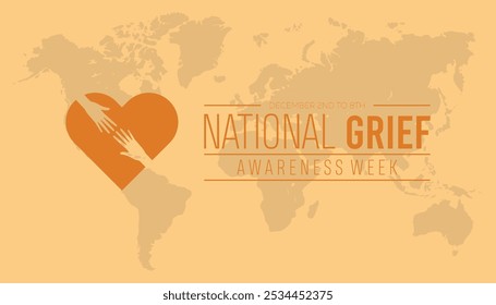 National Grief Awareness Week is observed every year on December. People Awareness concept. background, placard, banner template Vector illustration design.