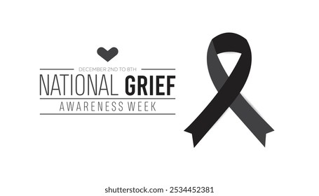 National Grief Awareness Week is observed every year on December. People Awareness concept. background, placard, banner template Vector illustration design.