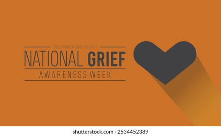 National Grief Awareness Week is observed every year on December. People Awareness concept. background, placard, banner template Vector illustration design.